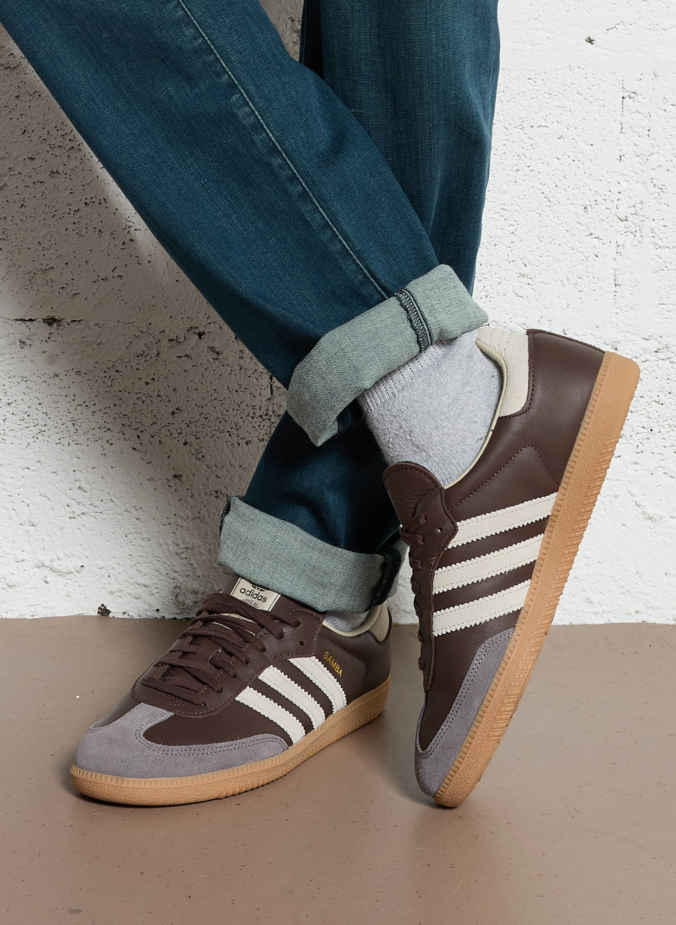 SAMBA OG - Baskets basses bi matière | Marron