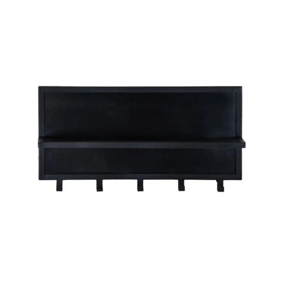 Kapstok Mangohout Zwart - 17x70x32cm - Kapstok Brix Caro
