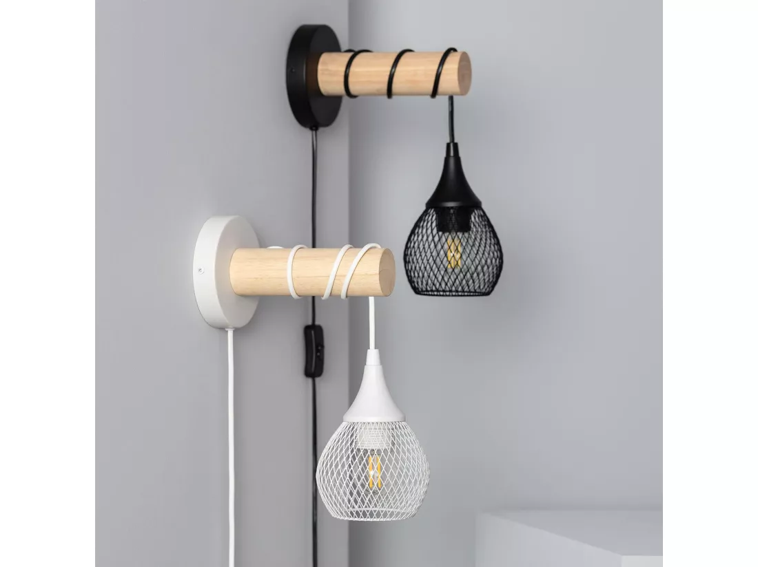 Lampe Murale Bois et Métal Monah Vert Céladon