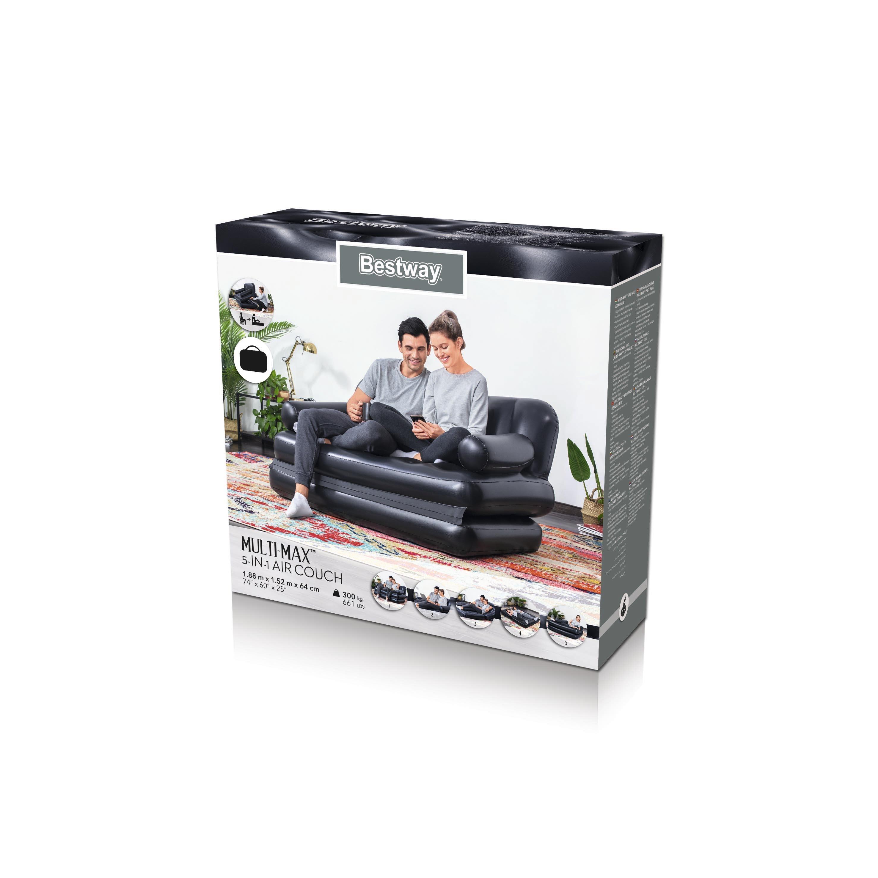 Sofa aufblasbar 5-in-1 schwarz