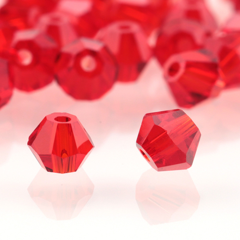 (200er Set) 3mm Schimmernde Glas Perlen DIY Bastel Schmuck Zwischenperle für Armband / Kette - Rot