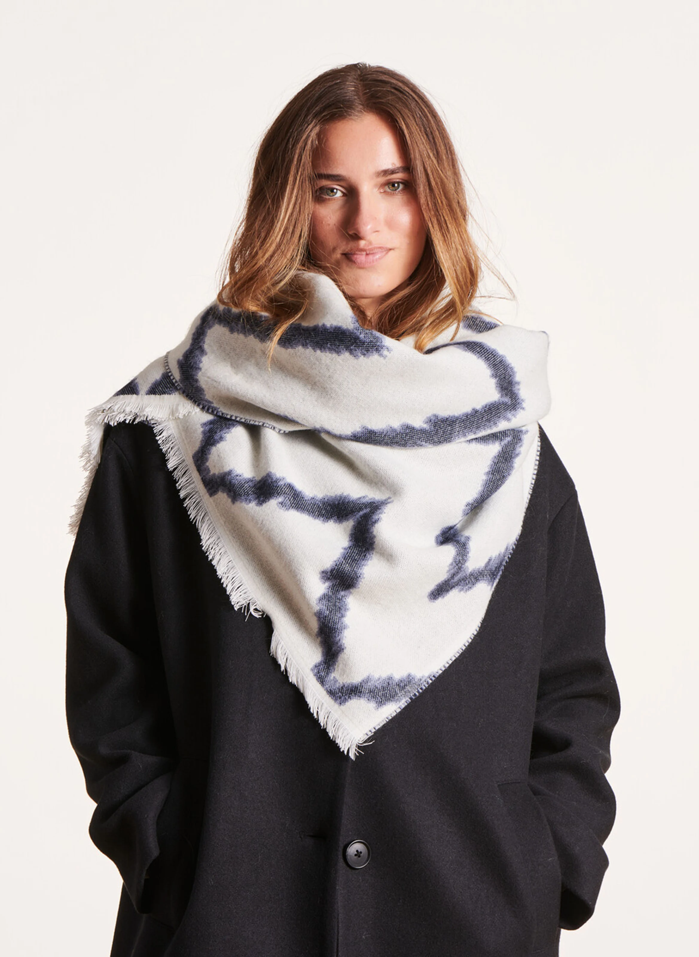 Echarpe jacquard | Blanc