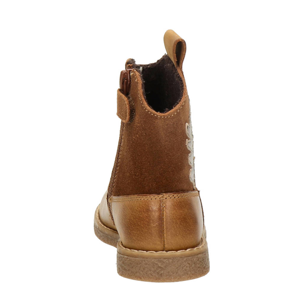 Nelson Kids leren enkellaarzen cognac