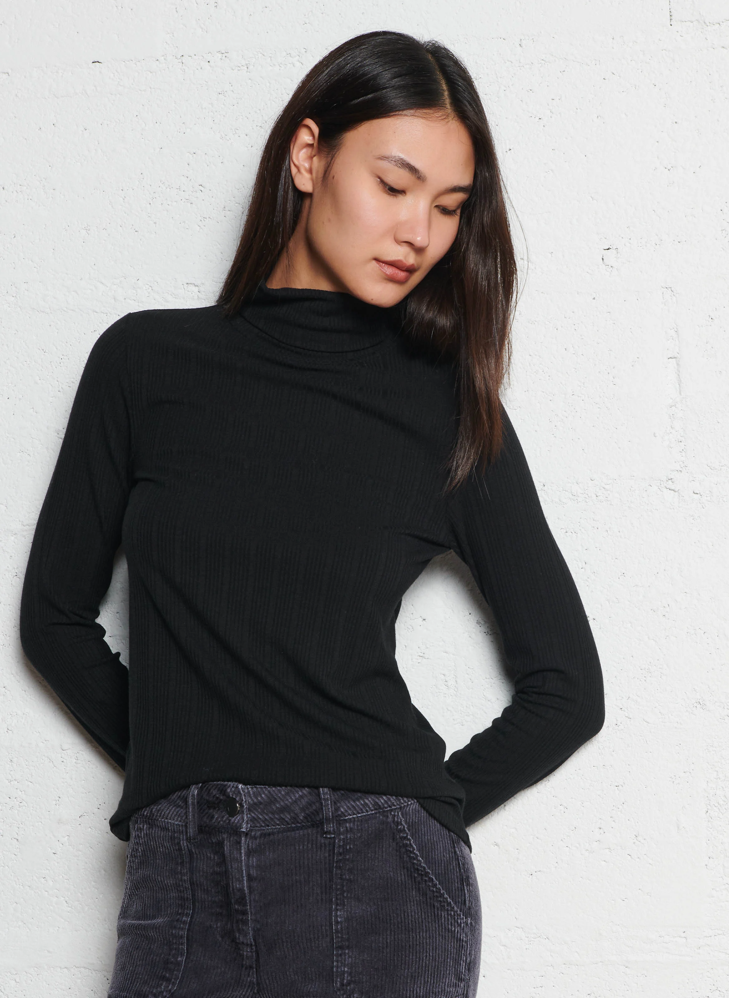 Sous-pull droit col roulé | Noir