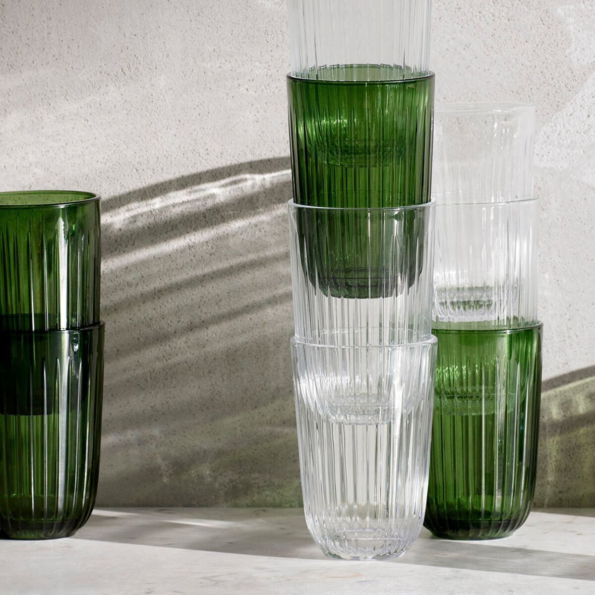 Hammershøi vannglass 37 cl Ø 8 cm 4 stk, grønn