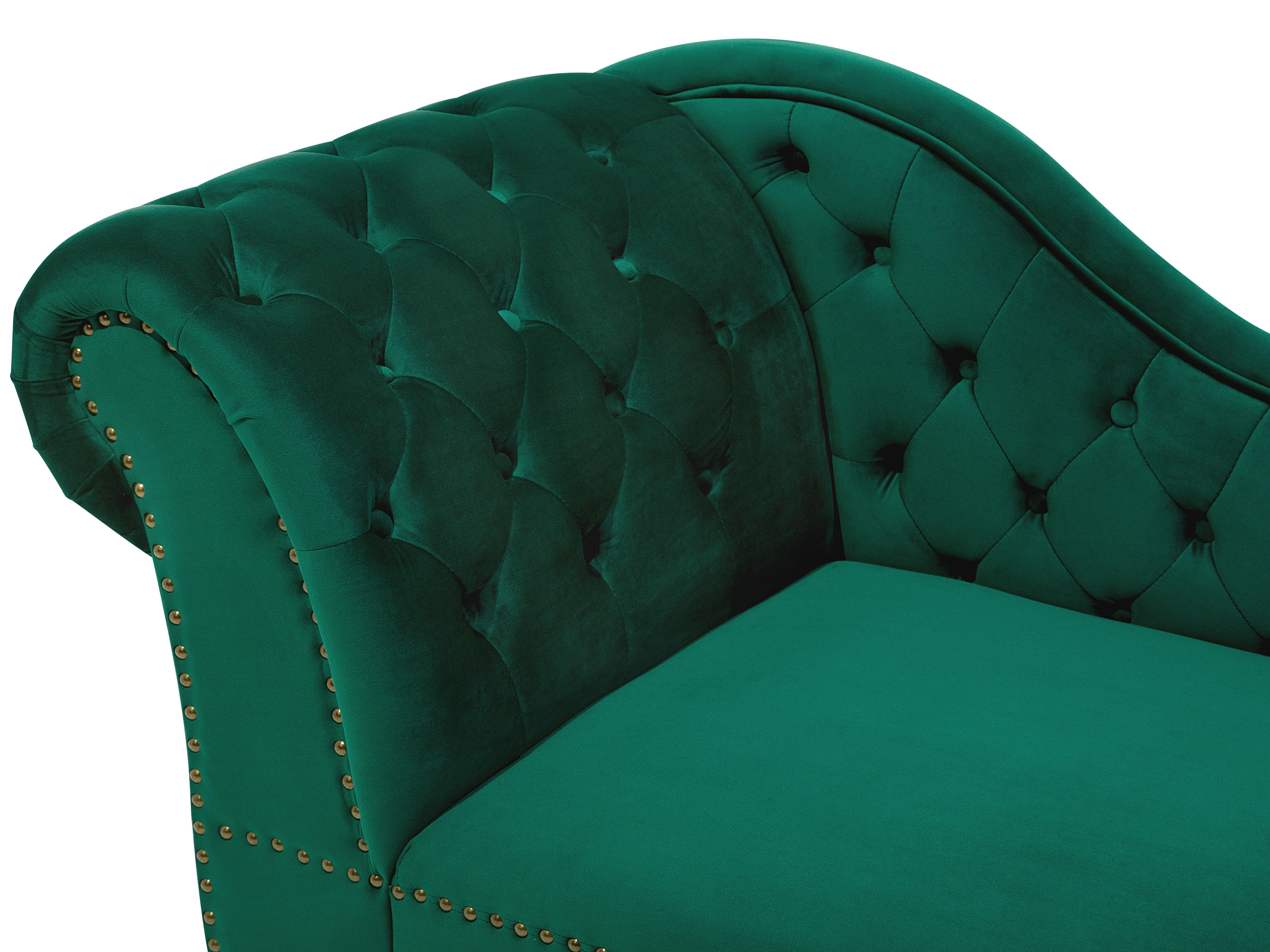 Linkszijdige chaise longue NIMES Fluweel Donkergroen