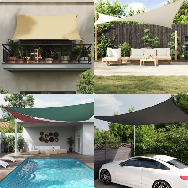 vidaXL Para-sol Estilo Vela Tecido Oxford Triangular 3x4x5 M Amarelo - 1648815428