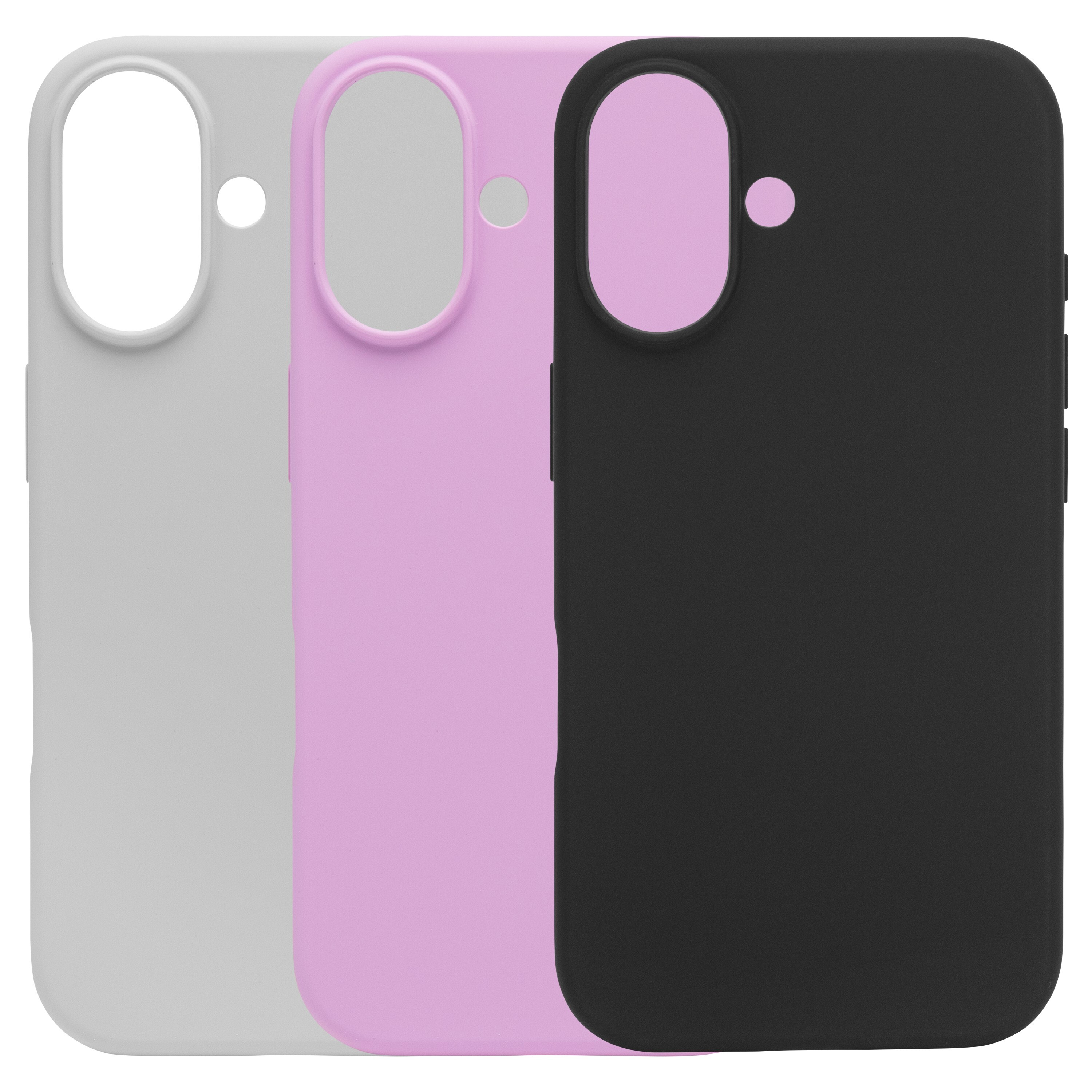 Linocell Rubber case for iPhone 16 Svart