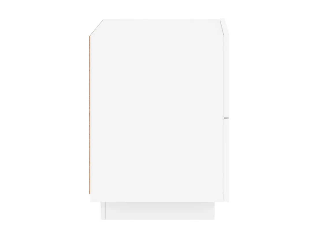 Armoire de chevet avec lumières LED blanc bois d'ingénierie