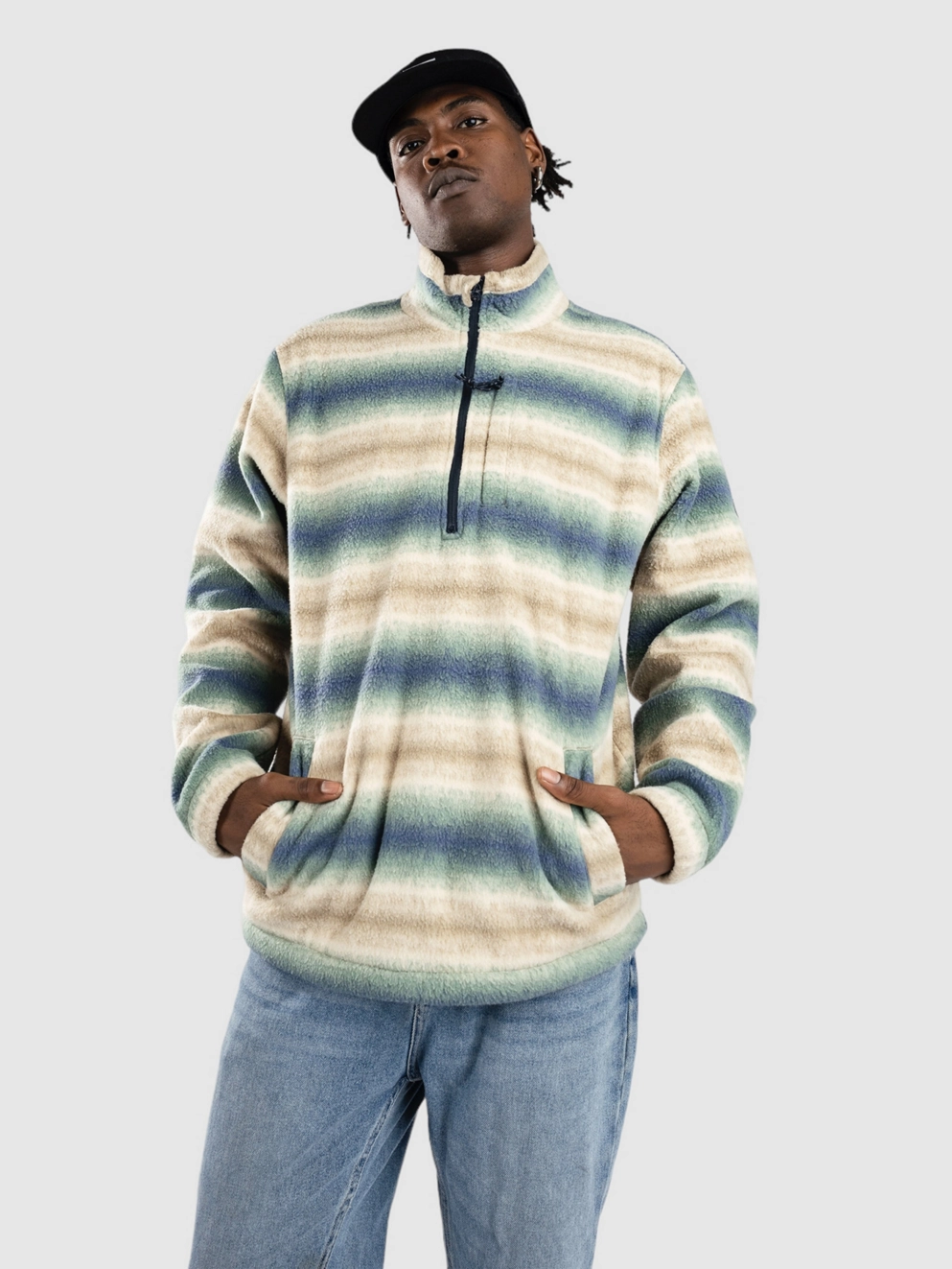 Billabong Boundary Mock Neck Fleece Sweater dune