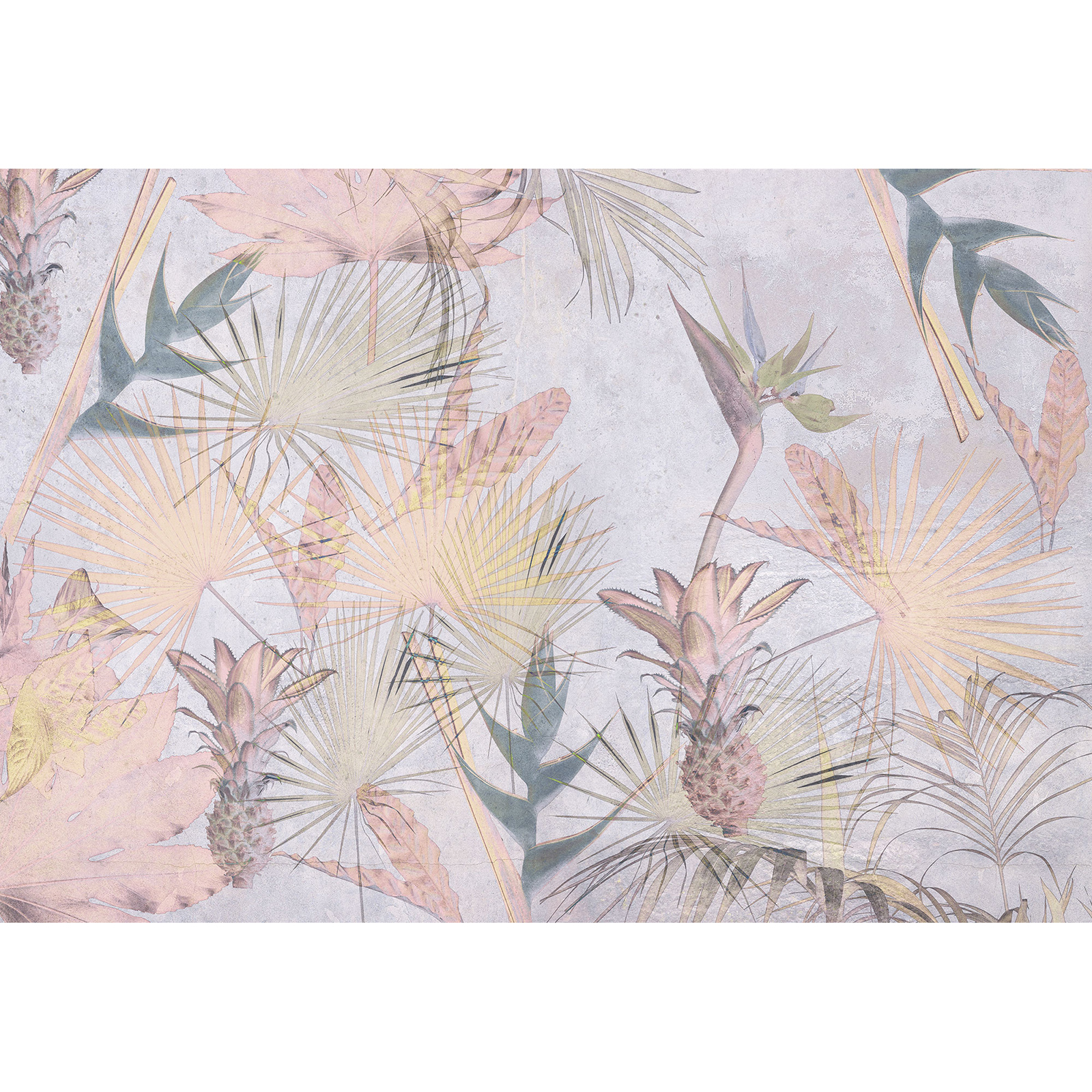 Papier-Fototapete TROPICAL CONCRETE - bunt - 368x254 cm