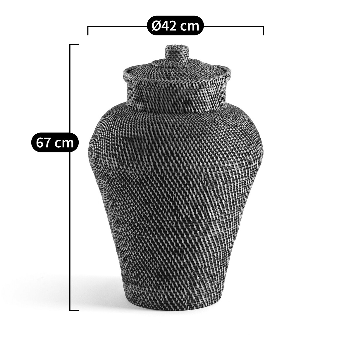 AM.PM<br>Cesta Ø42 x A67 cm em rattan e bambu trançado, Brasil
