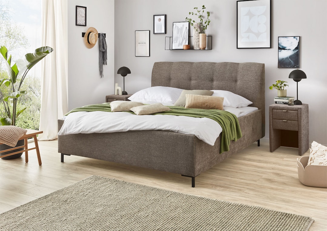 Polsterbett SIZELESS grau