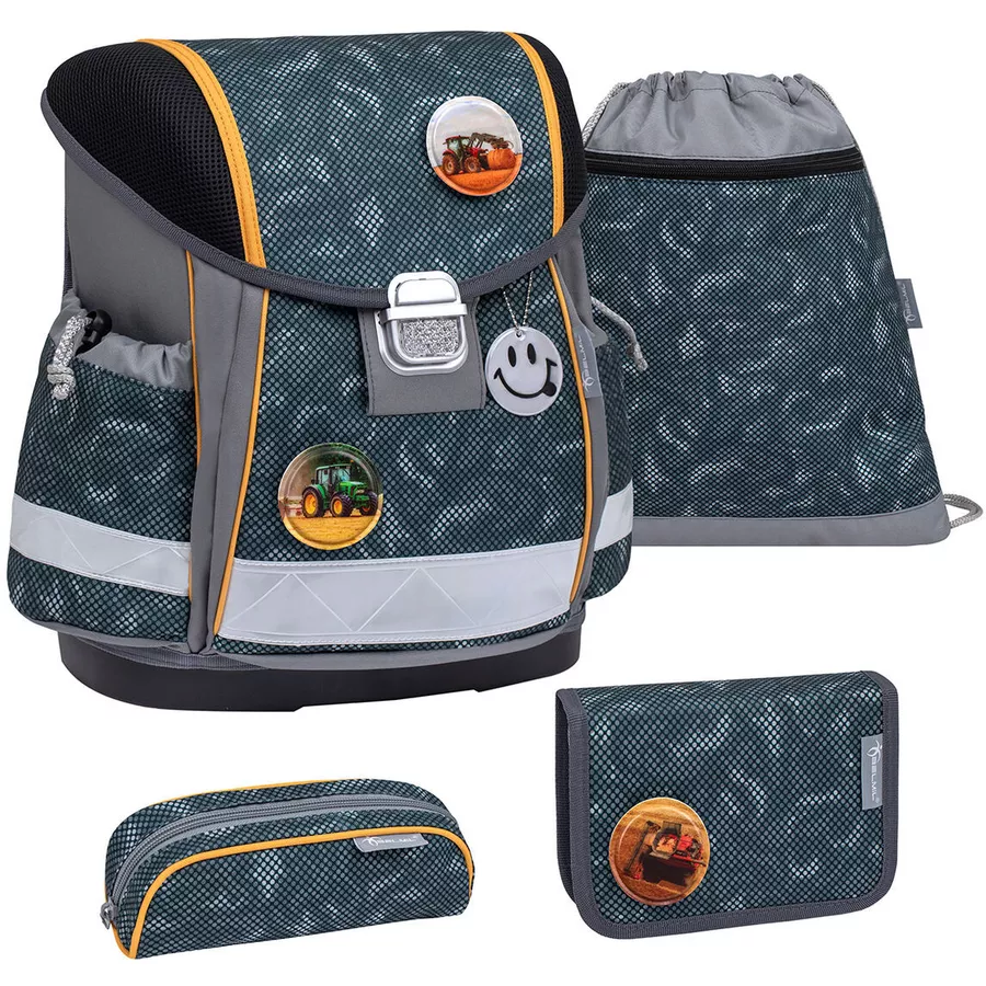 Belmil Schulranzen Classy Schulranzen Set 5-teilig mit Brustgurt Dark Dots