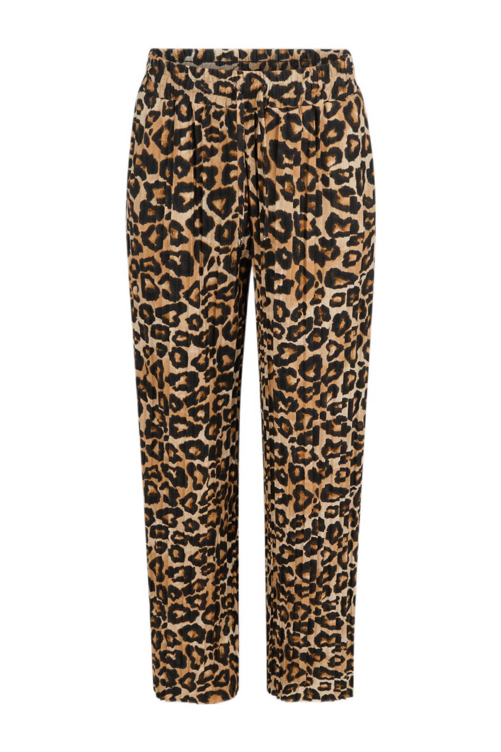 Shoeby high waist loose fit broek met dierenprint bruin