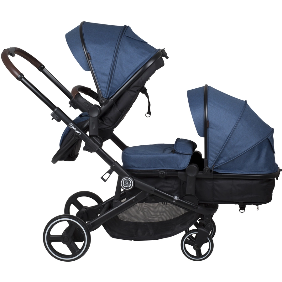 babyGO Geschwisterwagen Twinner Blue
