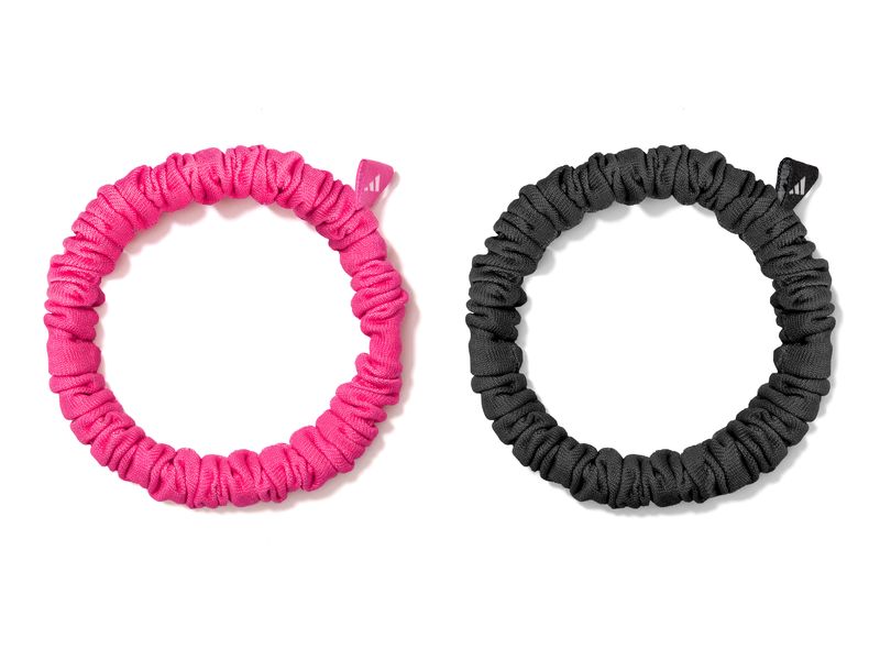 adidas Hair Scrunchies Schwarz und Lucid Pink Haargummis