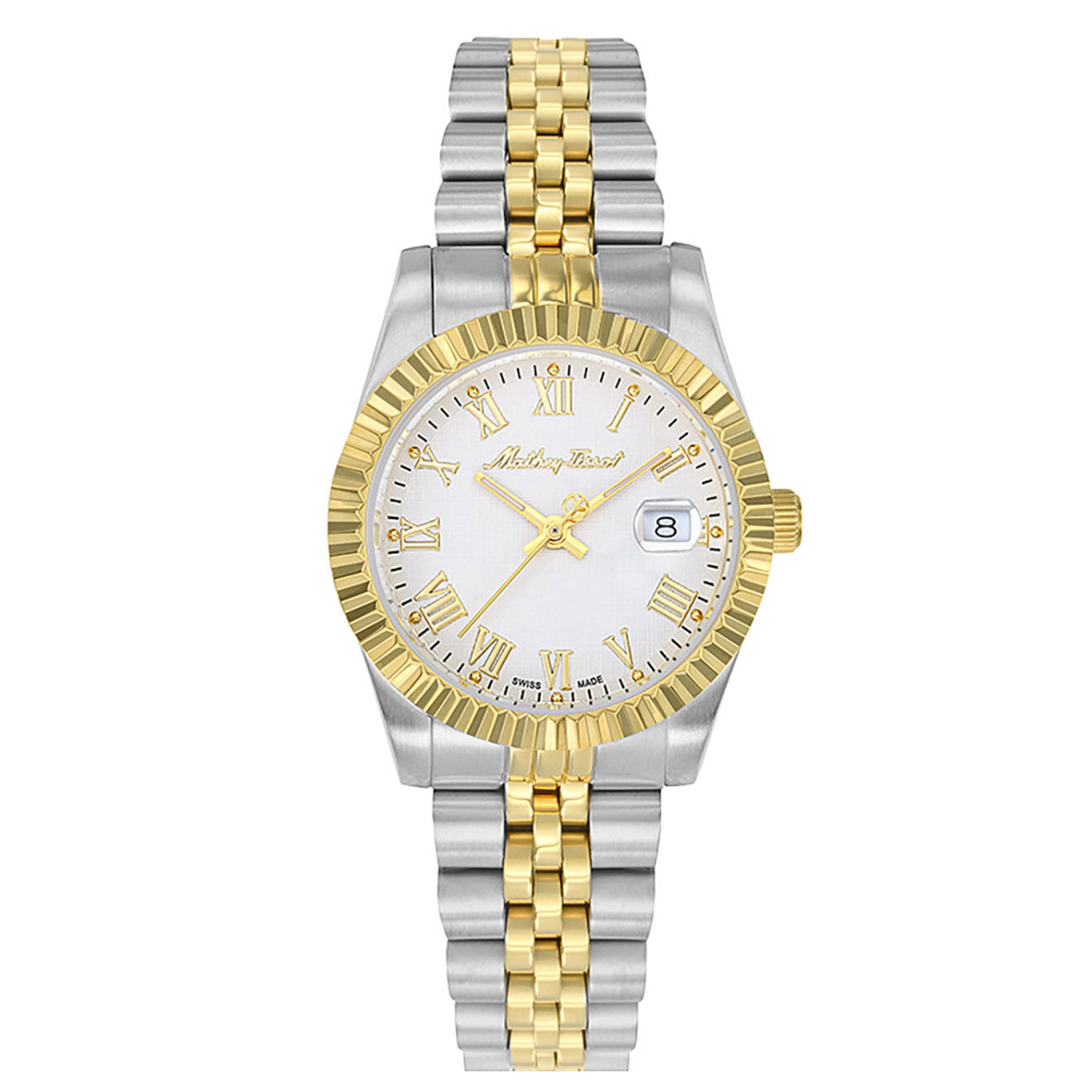 Mathey-Tissot Montre Femme Quartz en Acier Mathy III Roman argenté/doré
