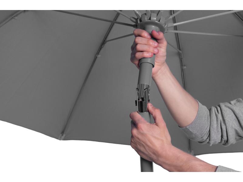 COCON Sonnenschirm TR-004, Ø 270 cm, Push-up, Grau Must-Have an heissen Sommertagen