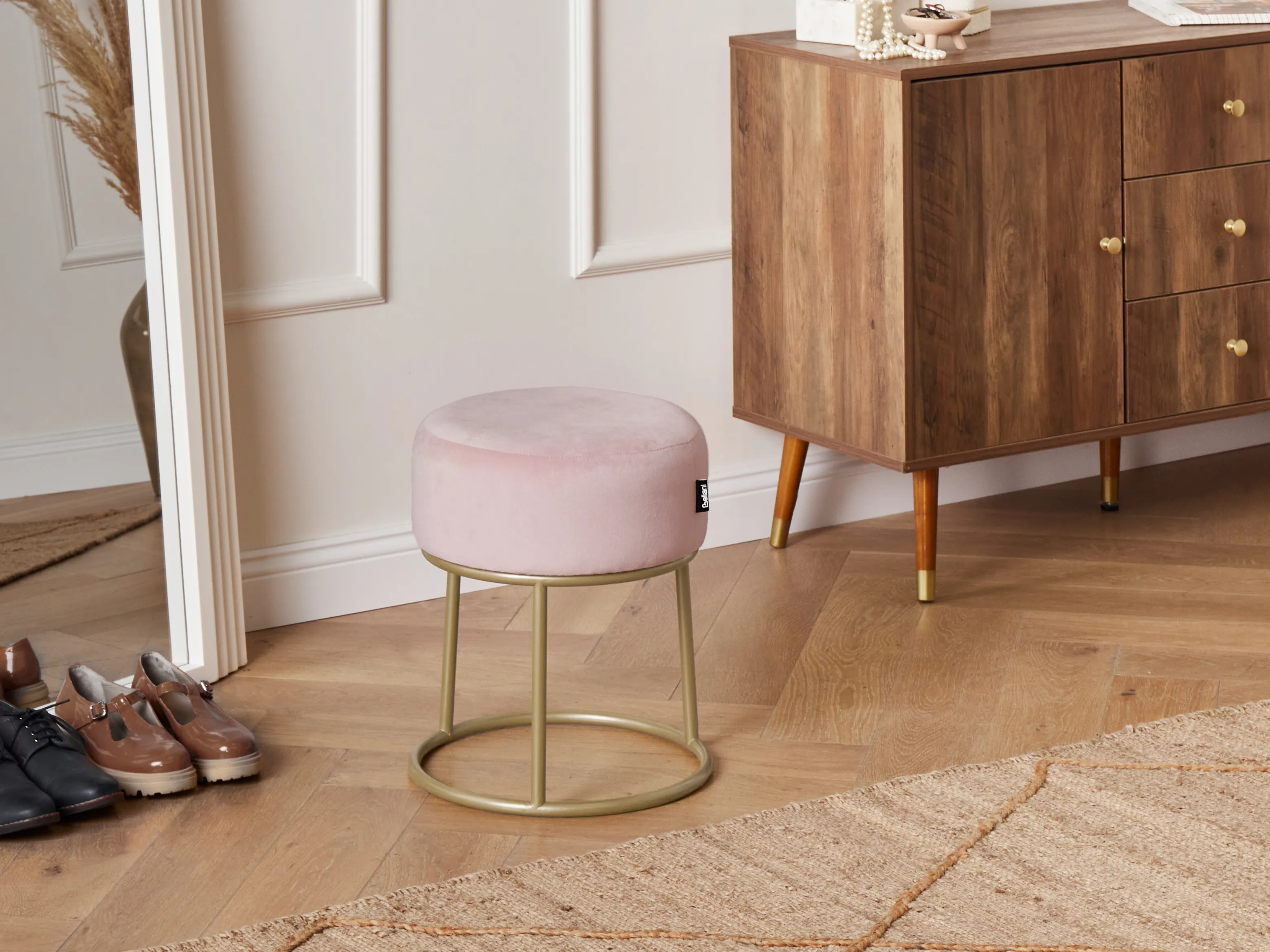 Hocker DELCO Fluweel Pastelroze