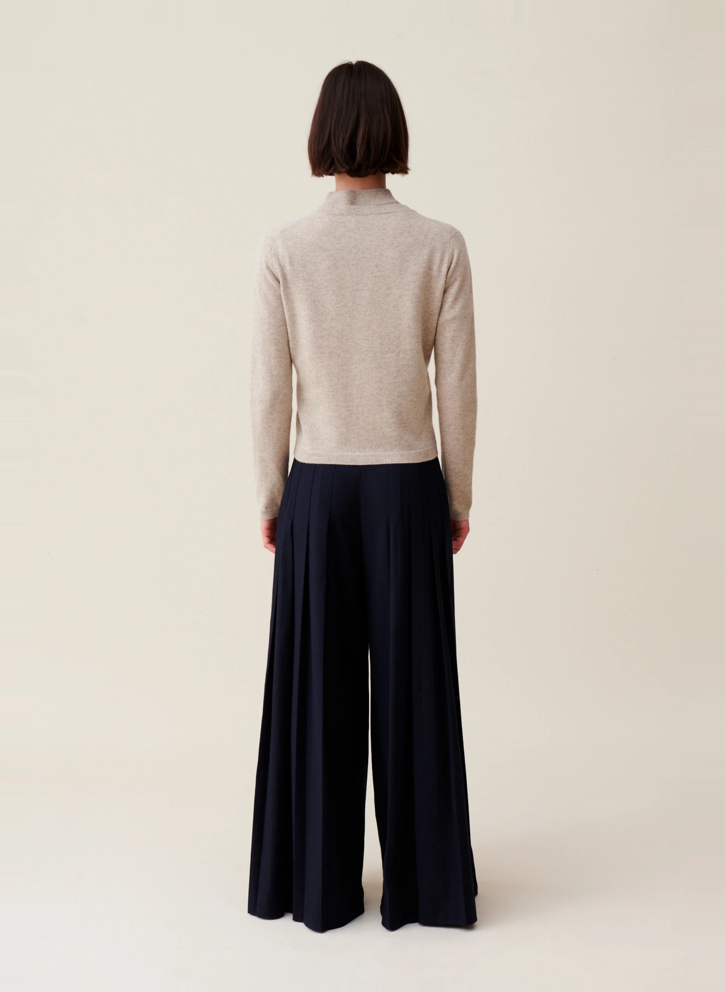 Cardigan en laine brodée | Beige