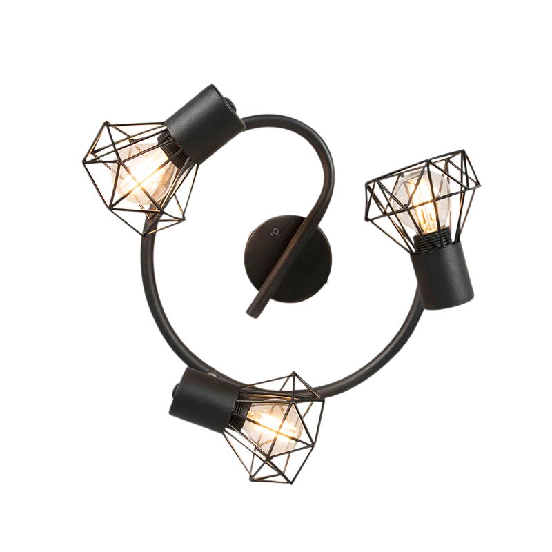 Art deco spot zwart draai- en kantelbaar 3-lichts - Mosh