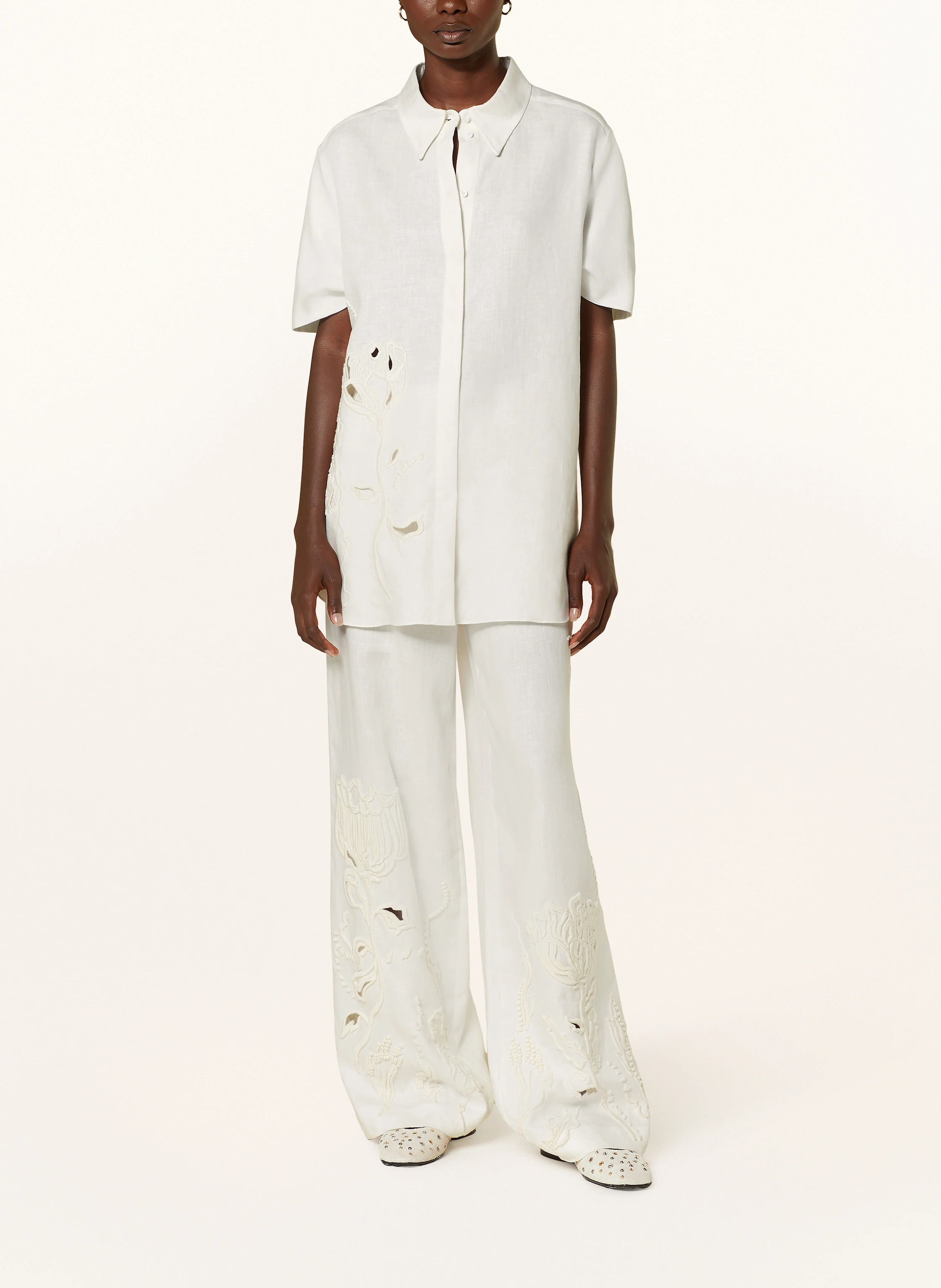 DOROTHEE SCHUMACHER Marlenehose EMBROIDERED BEAUTY aus Leinen