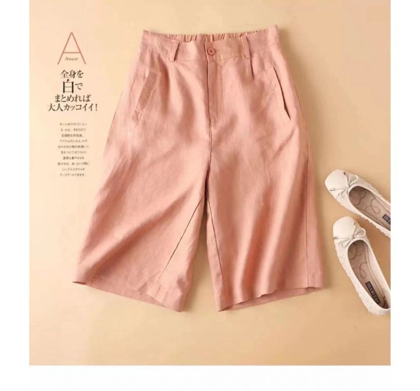 INEN - Effen shorts met elastische taille