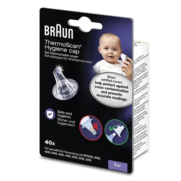 Pontas para termômetro auricular Braun ThermoScan LF40 - 2 pacotes com 20 pontas cada