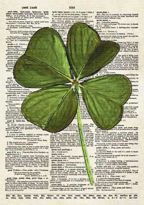 Four Leaf Clover Good Luck Card