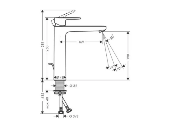 Mitigeur lavabo HANSGROHE Vernis Blend, chromé