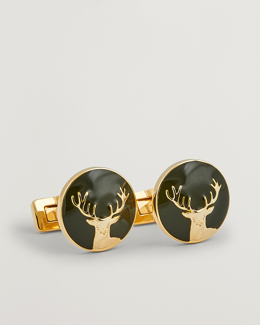Skultuna Cuff Links Hunter Dear Gold/Green