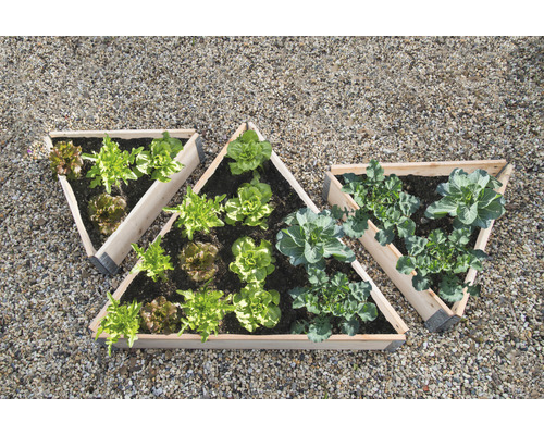 Verhoogd tuinbed, pallet met 23 in elkaar grijpende palletframes, gelijk met de grond, flexibel, 20 mm dik, 120 x 80 x 20 cm, natuur