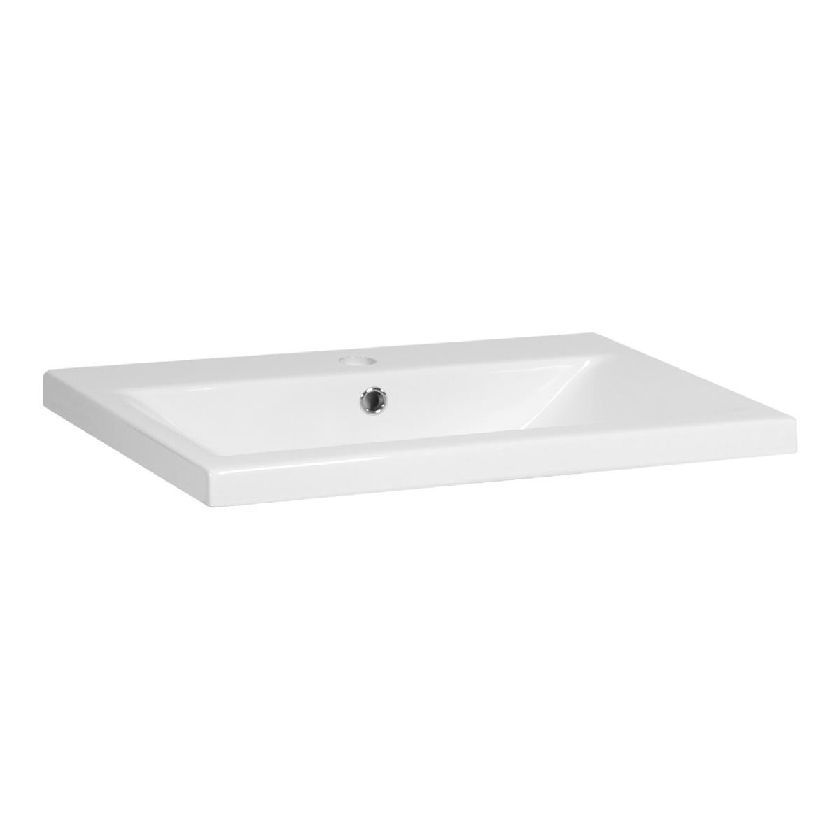 Brauer Halo wastafel keramiek 60cm met kraangat wit glans