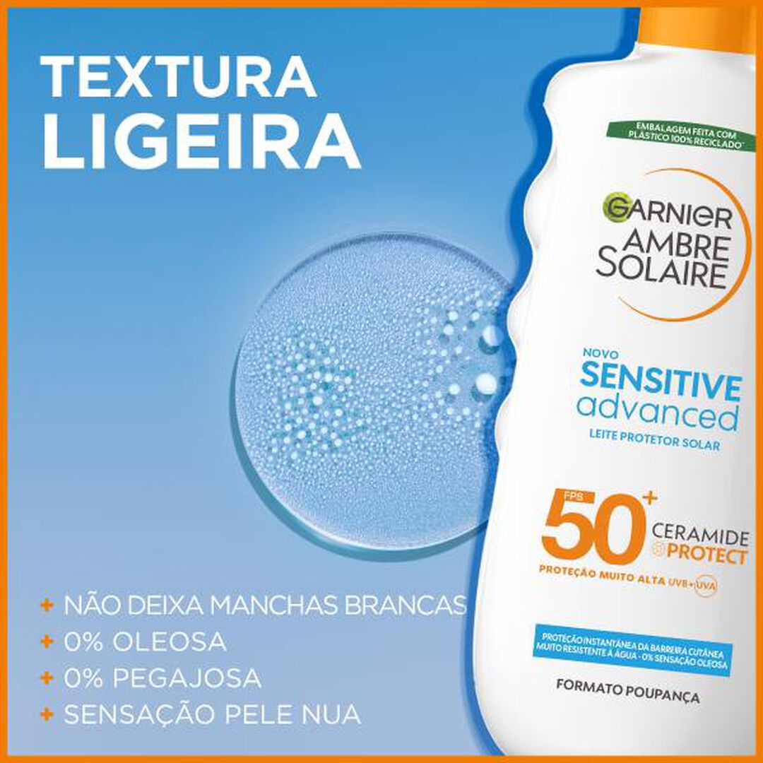 AMBRE SOLAIRE Leite Sensitive Advanced FPS50+ - 400ml