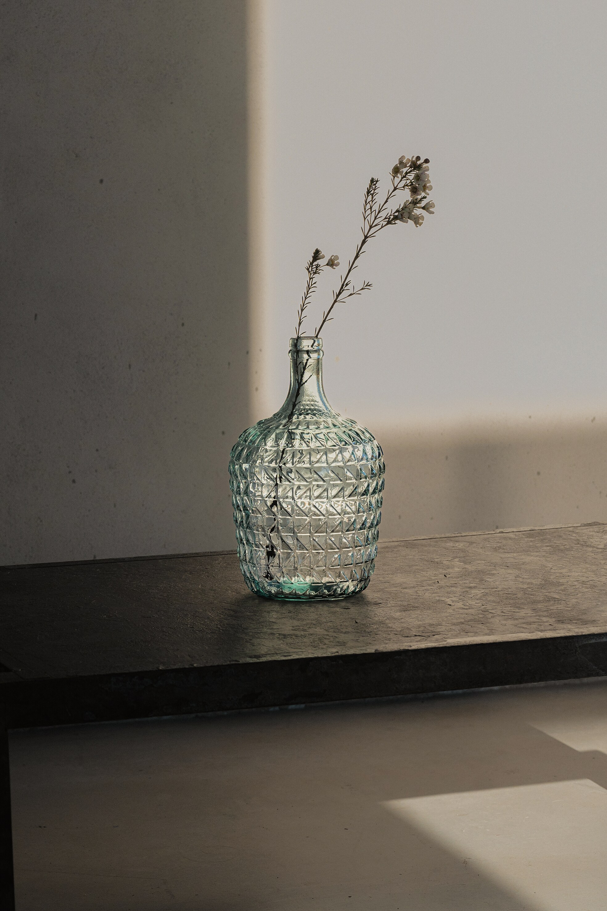 the way up Recyclingglas-Vase Valentina 20cm clear 30cm hoch