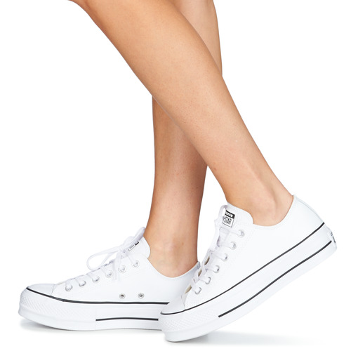 Converse - CHUCK TAYLOR ALL STAR LIFT CLEAN LEATHER OX - Blanc
