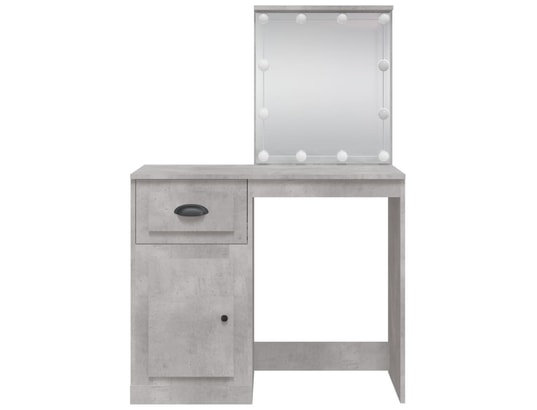 VIDAXL - Coiffeuse avec lumières led gris béton 90x42x132,5 cm