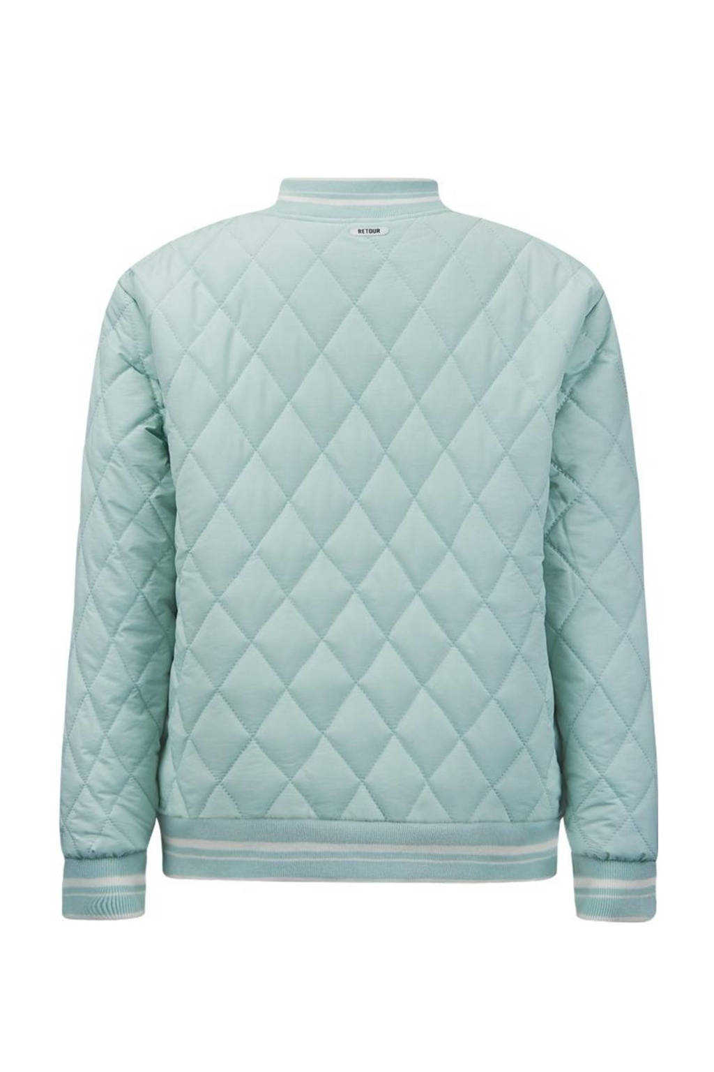 Retour Jeans bomberjack zomer Vicky met tekst pastelgroen