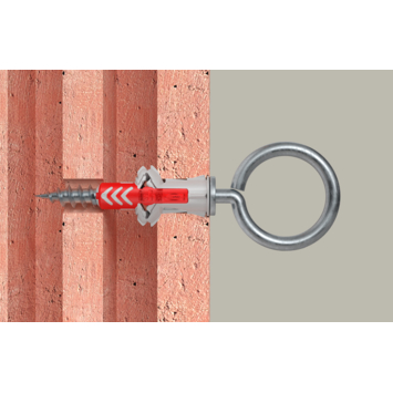 Fischer Universeelplug DuoPower 8x40mm met witte ooghaak 2 stuks