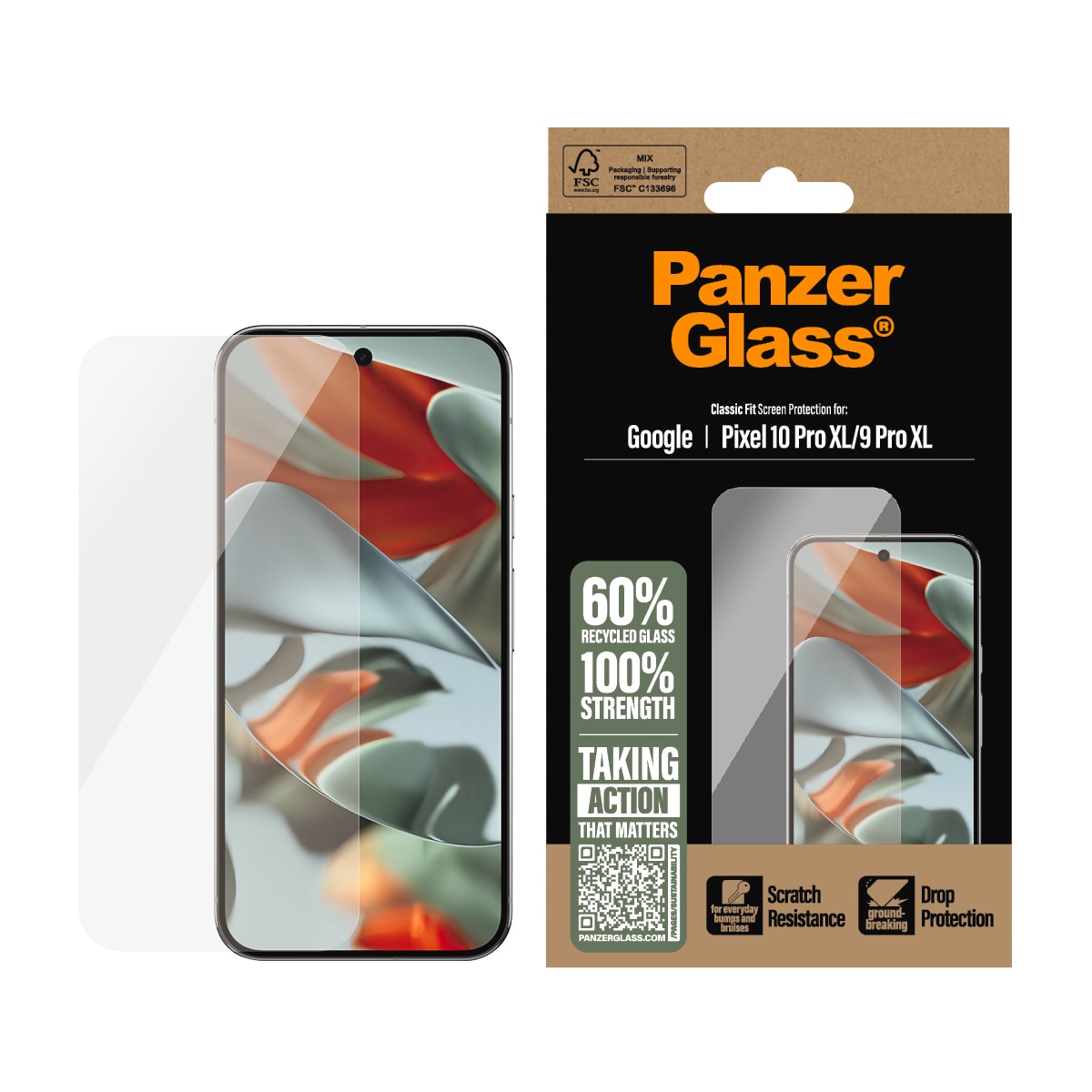 CARE by PanzerGlass Displayschutzglas »Classic Fit Screen Protector« für Google Pixel 9 Pro XL;Google Pixel 10 Pro XL Displayschutzfolie, Schutzfolie, Bildschirmschutz, kratz- & stossfest