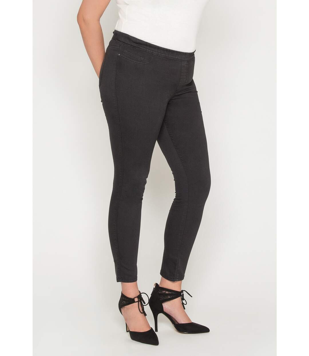 Tregging taille haute ceinture élastiquée NOIR