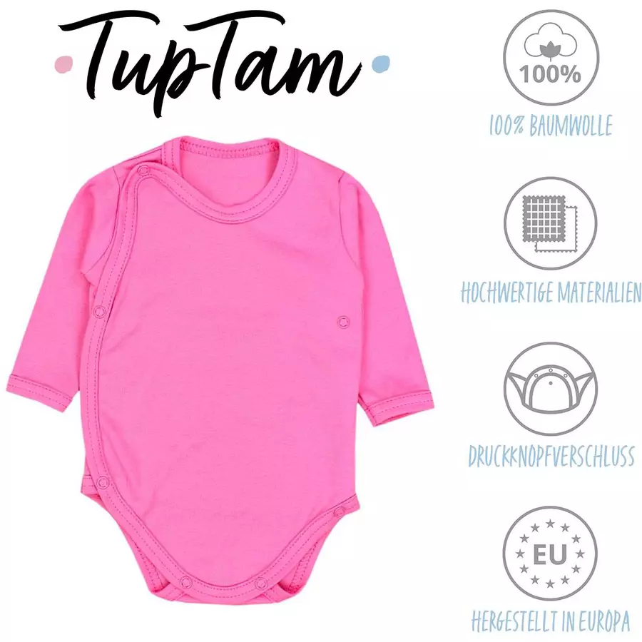 TupTam Baby Langarm Wickelbody 5er Pack rosagelb