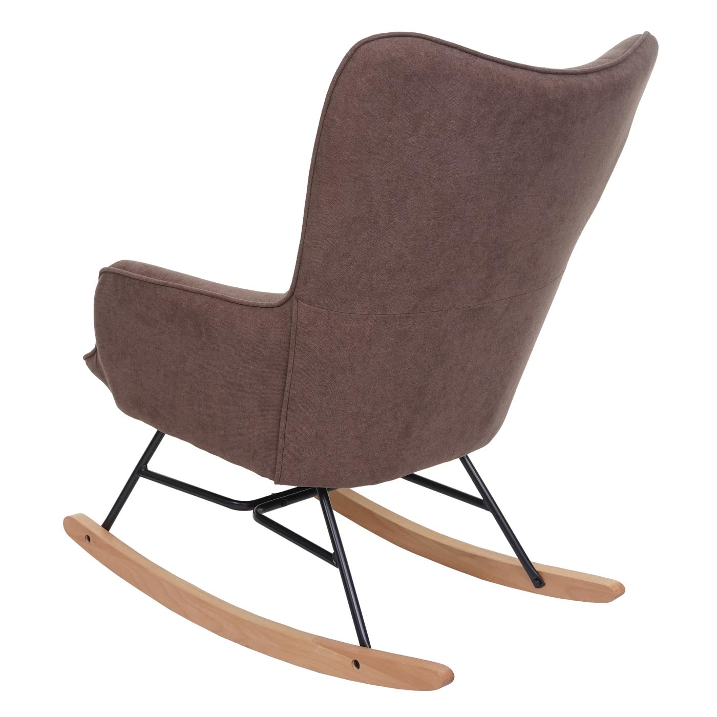 Schaukelstuhl MCW-K36, Schwingstuhl Relaxsessel Fernsehsessel, Stoff/Textil ÖKO-TEX ~ braun