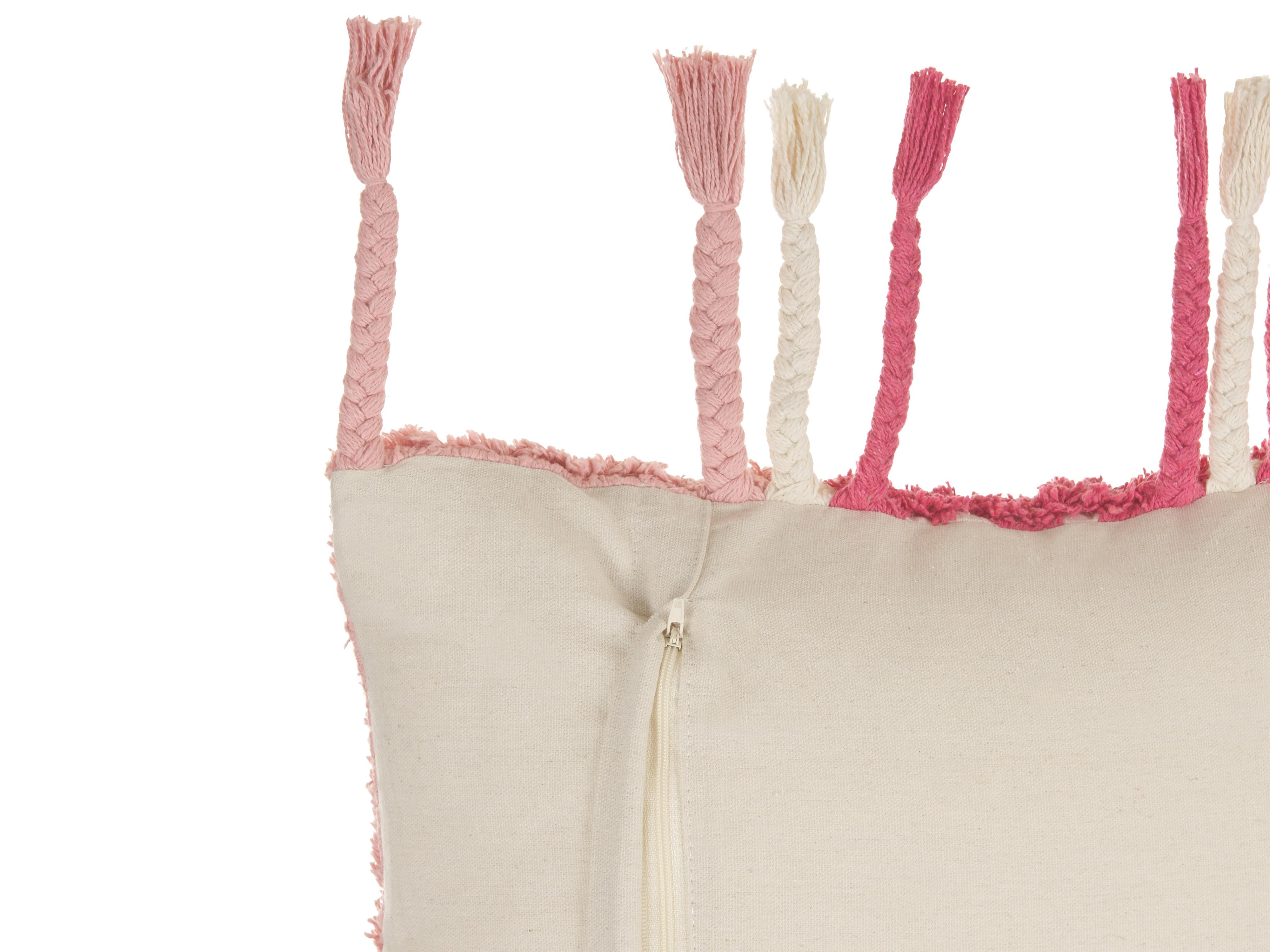 Set van 2 sierkussens BISTORTA Katoen 45 x 45 cm Roze geometrisch patroon