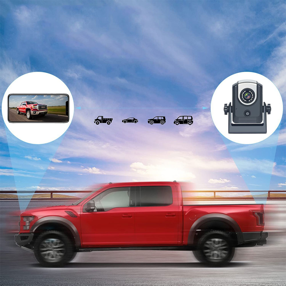 Magnetische 2.4GHz WiFi Funk Auto Rückfahr Kamera mit Nachtsichtfunktion   Einparkhilfe (iOS / Android) PKW / Wohnmobil / Anhänger (IP68)