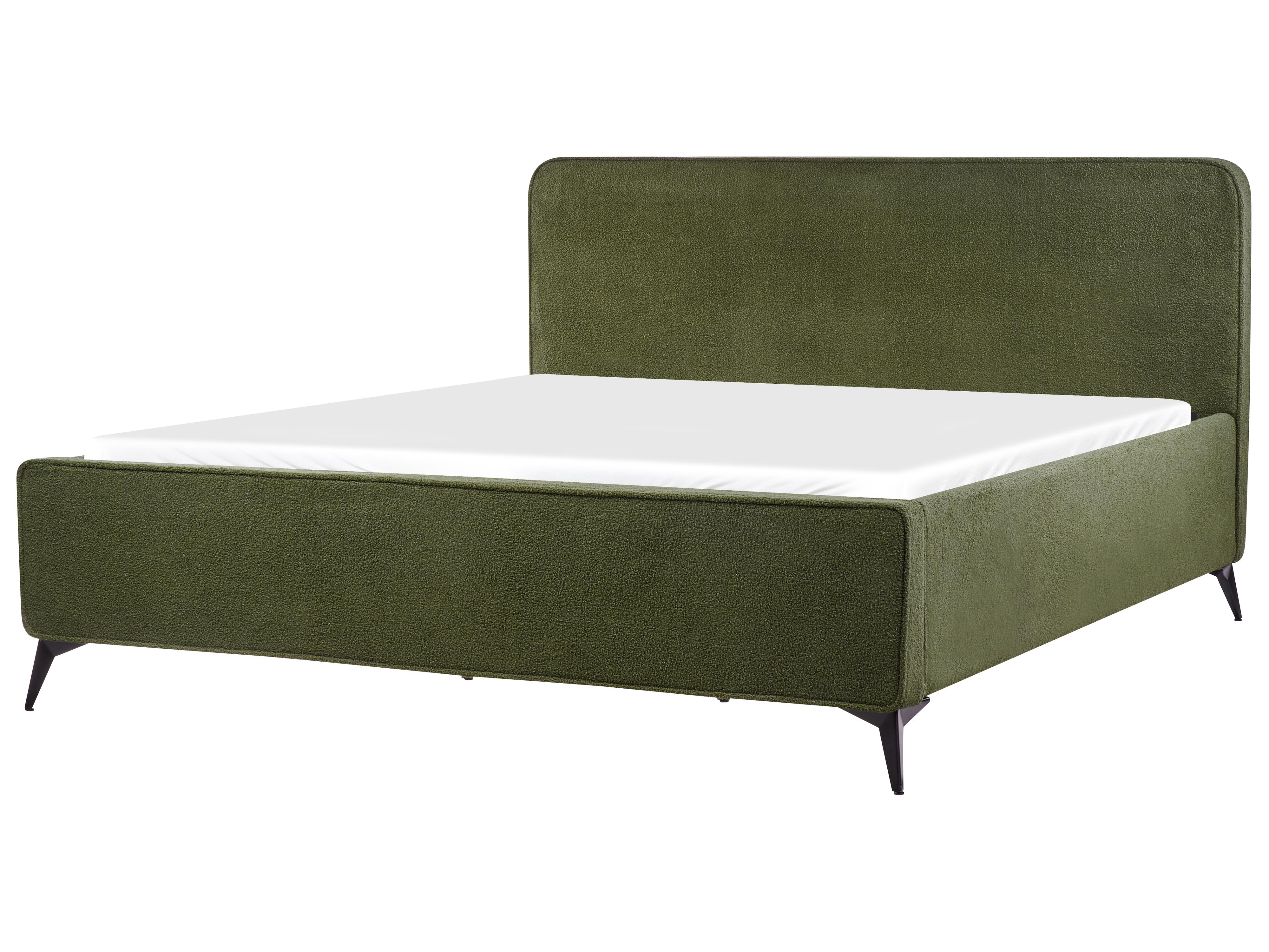 Bed Bouclé VALOGNES 180 x 200 cm Donkergroen