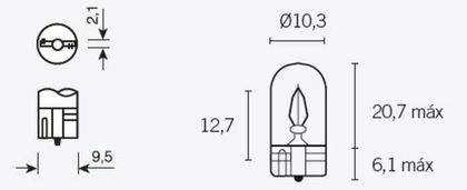 Ampoule Tecnium T10 12V 3W - x10