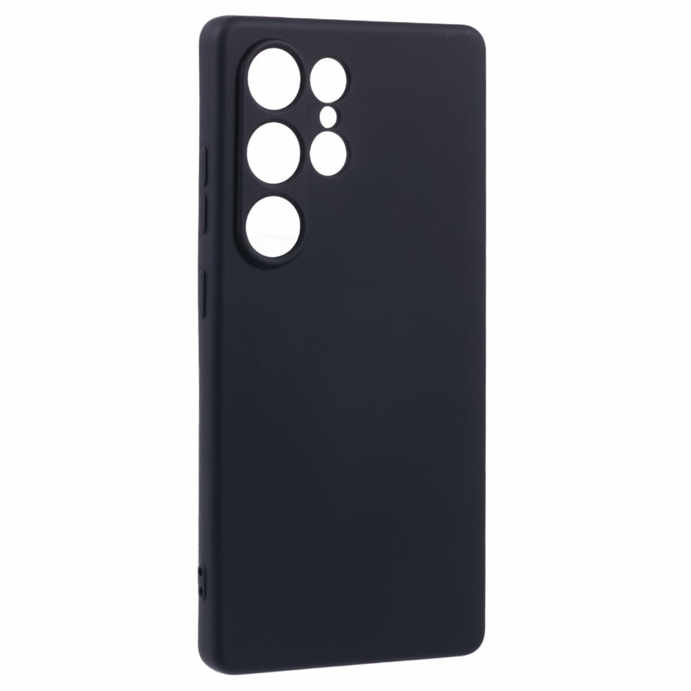 Samsung Galaxy S25 Ultra Gummi Case Hülle mit Kameraschutz - Schwarz (Matt)