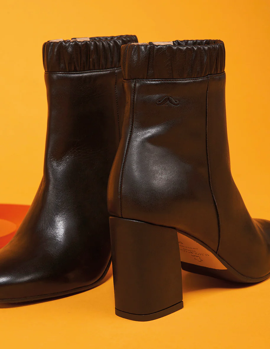 Bottines à talons Margaux - Cuir noir